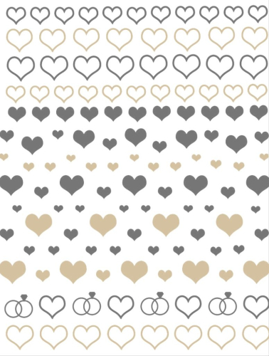 Nagelsticker - Aufkleber selbstklebend - Nail Sticker - gold schwarz Herzen